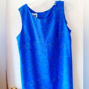 Leslie Fay sz. 18 Blue Sheath Dress Blue & Green